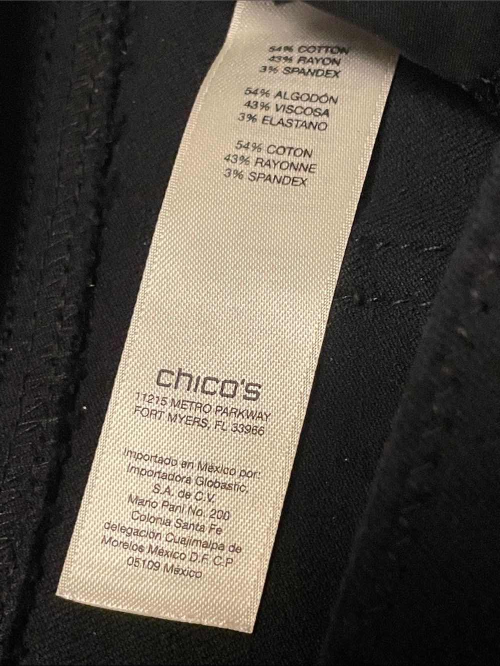 Chico's Black Cropped Ankle Pants with Gold Zippers Size 1.5 Medium 10 - Picture 6 of 7